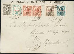 Sobre 1, 2(2), 3, 5 1931. Emisiones Locales Republicanas. Almería. 1 Cts Verde, 2 Cts Castaño, Dos Sellos, - Republican Issues