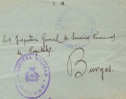 Sobre  (1939ca). Guerra Civil. Bando Nacional. ORENSE A BURGOS. Marcas De Franquicia GOBIERNO MILITAR DE LA PROVINCIA / - Other & Unclassified