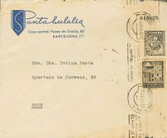 Sobre EP1459 1944. España. Entero Postal Privado. 40 Cts Gris Sobre Entero Postal Privado SANTA EULALIA (con Letr - Autres & Non Classés