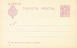 (*) EP57NR 1925. España. Entero Postal. 15 Cts Violeta Sobre Tarjeta Entero Postal. NUMERACION EN ROJO. MAGNIFICO - Autres & Non Classés