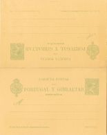 (*) EP35 1893. España. Entero Postal. 5 Cts Verde Sobre Tarjeta Entero Postal De Ida Y Vuelta. MAGNIFICA. (Edifil - Autres & Non Classés