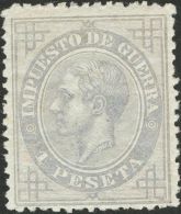 * 186 1876. España. 1 Pts Gris Lila. MAGNIFICO. (Edifil 2017: 635€) - Other & Unclassified