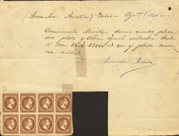 Fragmento 161(8) 1875. España. Resguardo De Telegrama, Impuesto En Azpeitia Y En El Que Se Adhieren Al Menos Un B - Carlists