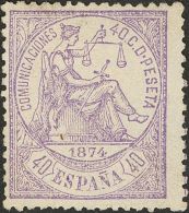 (*) 148 1874. España. 40 Cts Violeta. MAGNIFICO. (Edifil 2017: 600€) - Andere & Zonder Classificatie