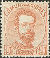 * 125 1872. España. 40 Cts Castaño. Excelente Color Y Centraje. PIEZA DE LUJO. - Autres & Non Classés