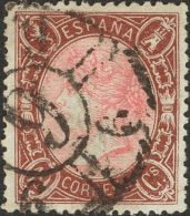 º 77 1865. España. 19 Cuartos Castaño Y Rosa. Excepcional Centraje Y Color Muy Intenso (inutilizado C - Autres & Non Classés