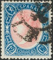 º 76 1865. España. 12 Cuartos Azul Y Rosa. Centraje Excepcional. PIEZA DE LUJO. - Andere & Zonder Classificatie