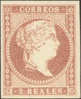 ** 50 1855. España. 2 Reales Violeta. PIEZA DE LUJO. (Edifil 2017: 96€) - Other & Unclassified