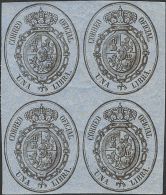 **/* 35/38(4) 1855. España. Serie Completa, Bloque De Cuatro. MAGNIFICA. (Edifil 2014: 240€) - Autres & Non Classés