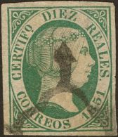 º 11 1851. España. 10 Reales Verde. PIEZA DE LUJO. (Edifil 2017: 720€) - Other & Unclassified