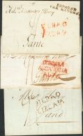 Sobre  (1806ca). España. Prefilatelia. Dos Cartas De BILBAO A GANTE (BELGICA) Y Otra De CORDOBA A GANTE (BELGICA) - ...-1850 Prephilately