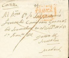 Sobre  1828. Prefilatelia. Galicia. ORENSE A MADRID. Marca FRANCA / ORENSE (con Marco Por Desgaste Del Cuño) (P.E - ...-1850 Prephilately