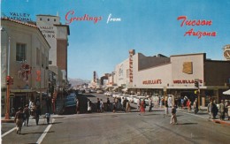 Tucson Arizona, Business District Street Scene, Auto, Bank, C1950s/60s Vintage Postcard - Tucson