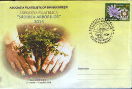 Romania - Occasional Envelope 2014 - Trees -  Philatelic Exhibition - Planting The Trees - Trees