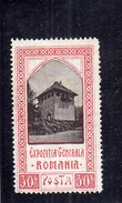 ROMANIA KINGDOM REGNO DI 1906 GENERAL EXPOSITION EXHIBITION JUBILEE BUILDINGS 30b MH - Unused Stamps