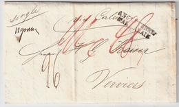 1825, " ANGLETTERE PAR CALAIS " Claire   , #8334 - Entry Postmarks