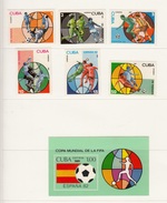 CUBA 1981 + 1982 FOTBALL SOCCER WORLD CUP SPAIN ESPANA  17 STAMPS  MNH + BLOCK MNH - Neufs