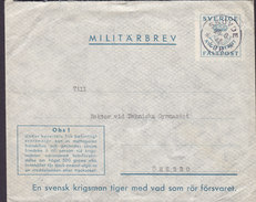 Sweden Feldpost Fieldpost Militärbrev SKÖVDE 1945 Cover Brief ÖREBRO (2 Scans) - Military