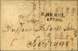 Lettre Avec Texte Daté De Riga 1832, Au Recto P.MEMEL, P.P.  Et Marque D'échange 1 / A.E.D. - TB. - Autres & Non Classés