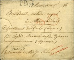 MOSCOU Rouge Sur Lettre Avec Texte Pour Montbéliard, Au Recto P.Payé Et Griffe AUS RUSSLAND / FRANCO.... - Other & Unclassified