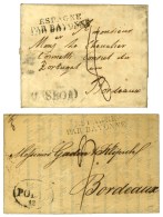 Lot De 2 Lettres De Lisbonne Adressées à Bordeaux Avec MP D'entrée ESPAGNE / PAR BAYONNE (1824... - Other & Unclassified