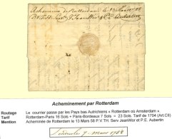 Lettre Avec Texte Daté De Londres Le 7 Mars 1758 Acheminée Et Postée à Rotterdam Ou... - Other & Unclassified