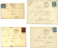 Lot De 4 Lettres Affranchies (Cérès Et Sage) Obl Càd (VERSAILLES / SENAT). - TB. - Frankobriefe