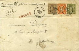 Càd VERSAILLES / SENAT / N° 38 + 69 + 72 Sur Lettre Chargée, Au Verso Descriptif Rouge. 1878. -... - Frankobriefe