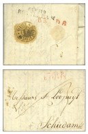 P. 61. P. / CALAIS Rouge Sur Lettre Avec Texte Adressé à Schiedam. Au Verso, Càd FOREIGN /... - 1792-1815: Départements Conquis