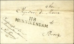 118 / MUNNIKENDAM Sur Lettre En Franchise. 1813. - SUP. - 1792-1815: Départements Conquis