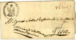 113 / PESCIA Sur Lettre En Franchise. Au Recto, Cachet Aigle De La Commune De Vellano. - SUP. - 1792-1815: Départements Conquis