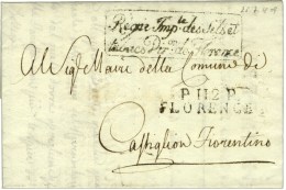 P. 112. P. / FLORENCE Sur Lettre En Franchise. Au Recto Cachet Encadré Régie Imple Des Sels Et Tabacs... - 1792-1815: Départements Conquis