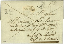 P. 86. P. / MONS Sur Lettre Adressée à Gand Avec Paraphe De Franchise Imprimé. 1808. - SUP. - 1792-1815: Conquered Departments