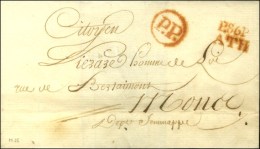 P. 86. P. / ATH Rouge + P.P. Rouge. Sur Lettre Sans Texte. - SUP. - 1792-1815: Conquered Departments