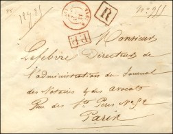Càd T 15 Rouge NANTES (42) + P.P. (R) Sur Lettre 2 Ports Recommandée Pour Paris. 1854. - TB. - Other & Unclassified