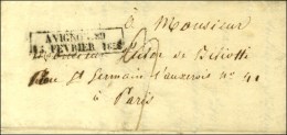 Cachet Encadré D'essai De Février 28 : AVIGNON 89 / 15 FEVRIER 1828. - TB / SUP. - R. - Andere & Zonder Classificatie