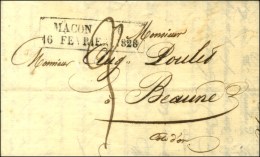 Cachet Encadré D'essai De Février 28 : MACON 70 / 16 FEVRIER 1828. - TB / SUP. - R. - Autres & Non Classés