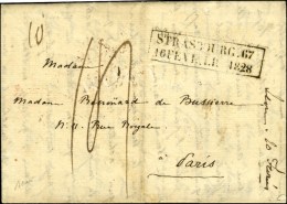 Cachet Encadré D'essai De Février 28 : STRASBOURG 67 / 16 FEVRIER 1828. - SUP. - RR. - Autres & Non Classés