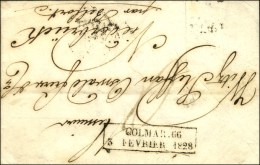 Cachet Encadré D'essai De Février 28 : COLMAR 66 / 3 FEVRIER 1828. - SUP. - RR. - Andere & Zonder Classificatie