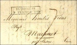 Cachet Encadré D'essai De Février 28 : BAYONNE 64 / 9 FEVRIER 1828. - SUP. - R. - Autres & Non Classés