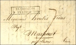 Cachet Encadré D'essai De Février 28 : BAYONNE 64 / 9 FEVRIER 1828. - SUP. - R. - Other & Unclassified