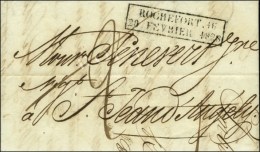 Cachet Encadré D'essai De Février 28 : ROCHEFORT 16 / 20 FEVRIER 1828. - SUP. - RR. - Andere & Zonder Classificatie