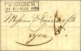 Cachet Encadré D'essai De Février 28 : MARSEILLE 12 / 13 FEVRIER 1828. - TB / SUP. - Sonstige & Ohne Zuordnung