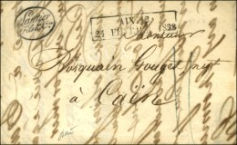 Cachet Encadré D'essai De Février 28 : AIX 12 / 24 FEVRIER 1828. - SUP. - R. - Andere & Zonder Classificatie