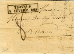 Cachet Encadré D'essai De Février 28 : TROYES 9 / 5 FEVRIER 1828. - SUP. - RR. - Sonstige & Ohne Zuordnung