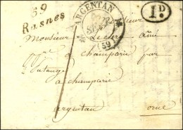 59 / Rasnes Càd T 12 ARGENTAN (59) Sur Lettre Locale. 1832. - SUP. - Sonstige & Ohne Zuordnung