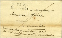 P. 31. P. / Masseube Sur Lettre Avec Texte Daté 1834. Exceptionnelle Combinaison D'une Cursive En Port... - Sonstige & Ohne Zuordnung