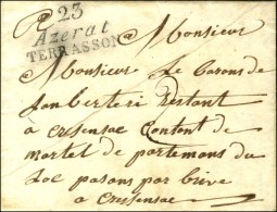 23 / Azerat / TERRASSON Sur Lettre Avec Texte Daté 1827. - SUP. - R. - Sonstige & Ohne Zuordnung