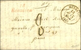 18 / Beaulieu Rouge Càd T 13 MEYSSAC (18) Taxe Tampon 8 Sur Lettre Avec Texte Pour Paris. 1837. - SUP. - Sonstige & Ohne Zuordnung
