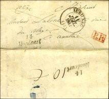 14 / Montvert (frappe Répétée Au Verso) P.P. Rouge Càd T 13 AURILLAC (14). 1842. - SUP. - Autres & Non Classés